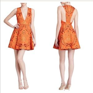 Alice + Olivia Mollie Fit & Flare Brocade Dress